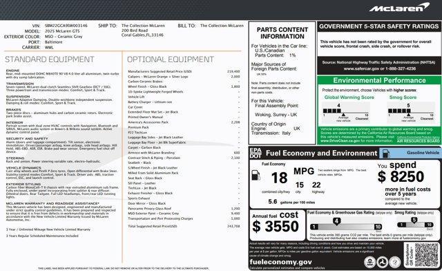 used 2025 McLaren GTS car, priced at $209,990