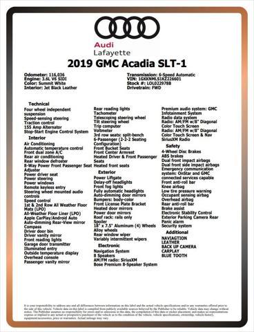 used 2019 GMC Acadia car, priced at $18,490