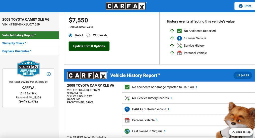 used 2008 Toyota Camry car, priced at $7,500