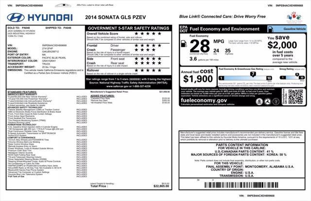 used 2014 Hyundai Sonata car, priced at $6,900