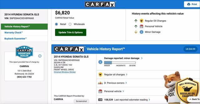 used 2014 Hyundai Sonata car, priced at $6,900