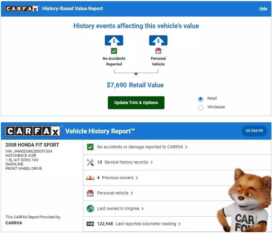 used 2008 Honda Fit car, priced at $6,800