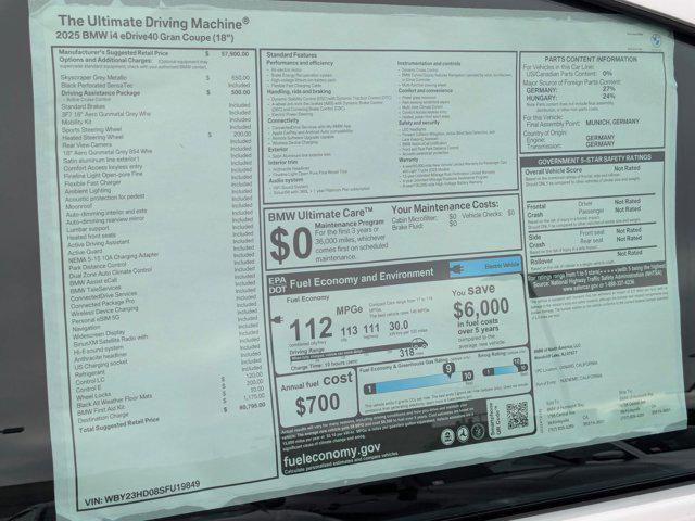 new 2025 BMW i4 Gran Coupe car, priced at $60,795