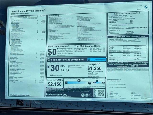 new 2025 BMW 230 car, priced at $49,520