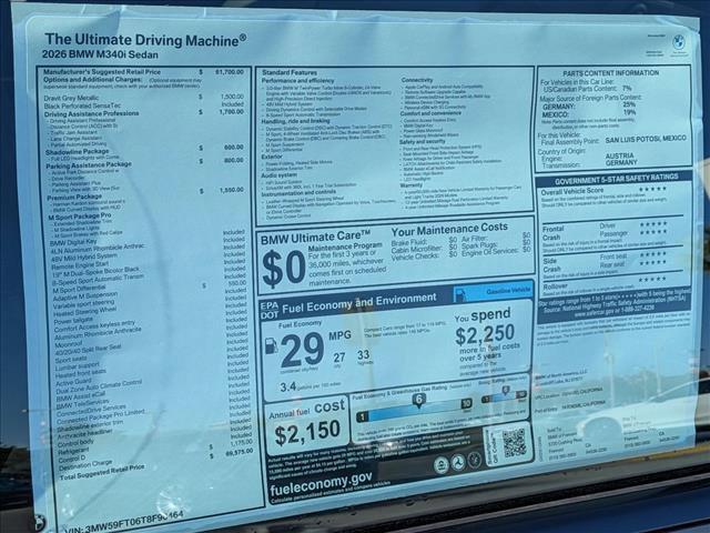 new 2026 BMW M340 car, priced at $69,575
