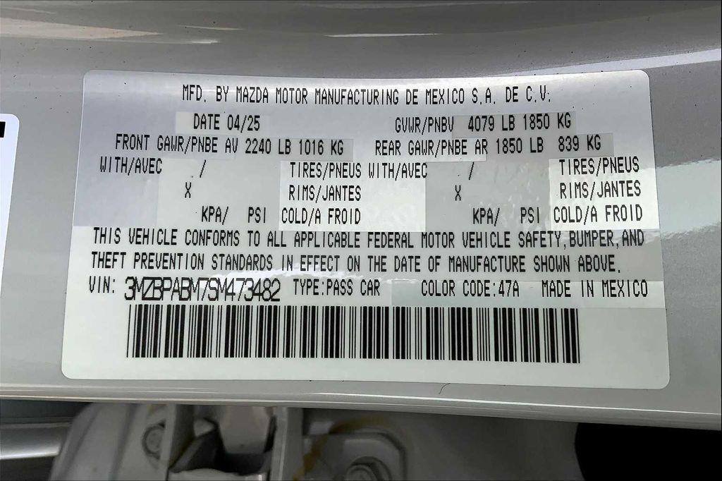 new 2025 Mazda Mazda3 car, priced at $27,125