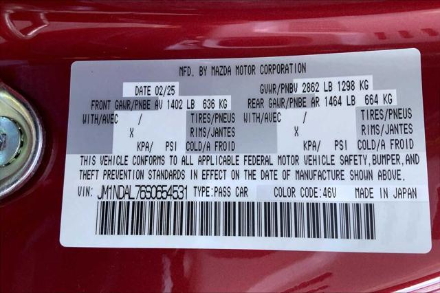 new 2025 Mazda MX-5 Miata RF car, priced at $43,130