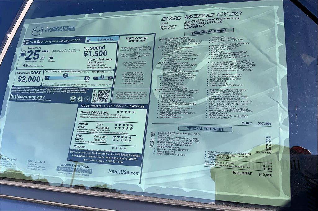 new 2026 Mazda CX-30 car, priced at $40,890