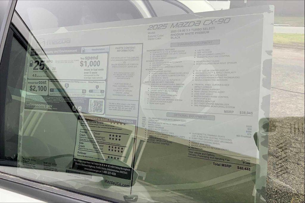 new 2025 Mazda CX-90 car, priced at $40,445