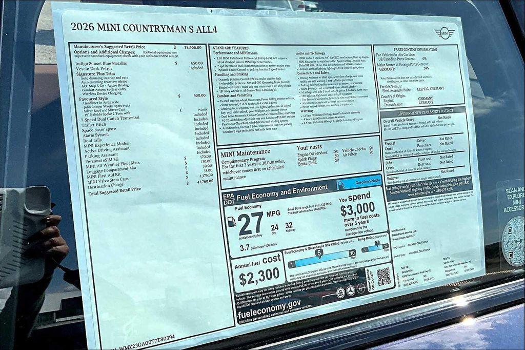 new 2026 MINI Countryman car, priced at $42,760