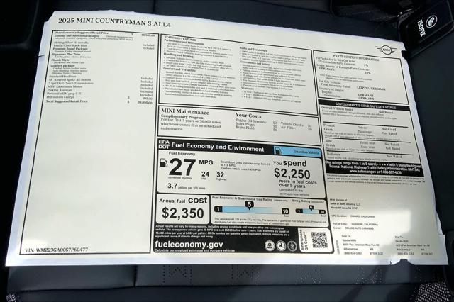 new 2025 MINI Countryman car, priced at $39,895
