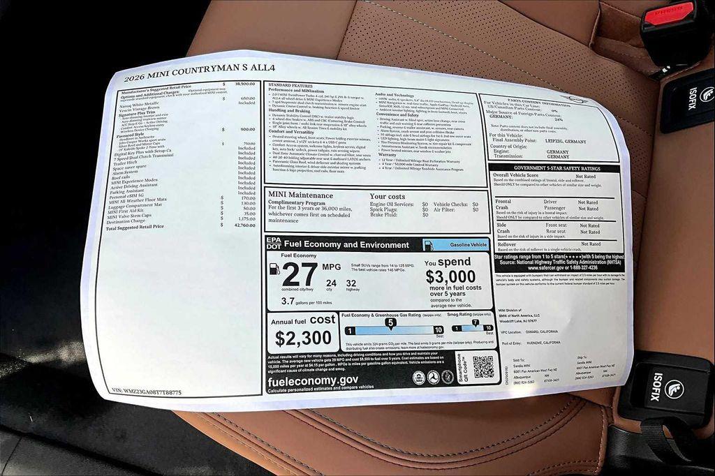 new 2026 MINI Countryman car, priced at $42,760