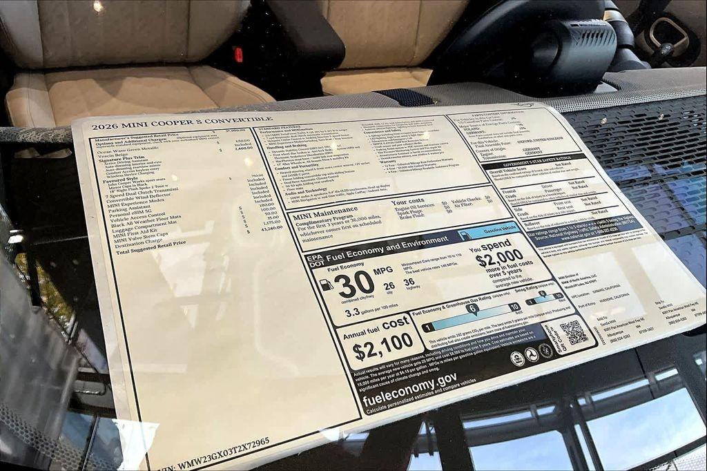 new 2026 MINI Convertible car, priced at $43,240