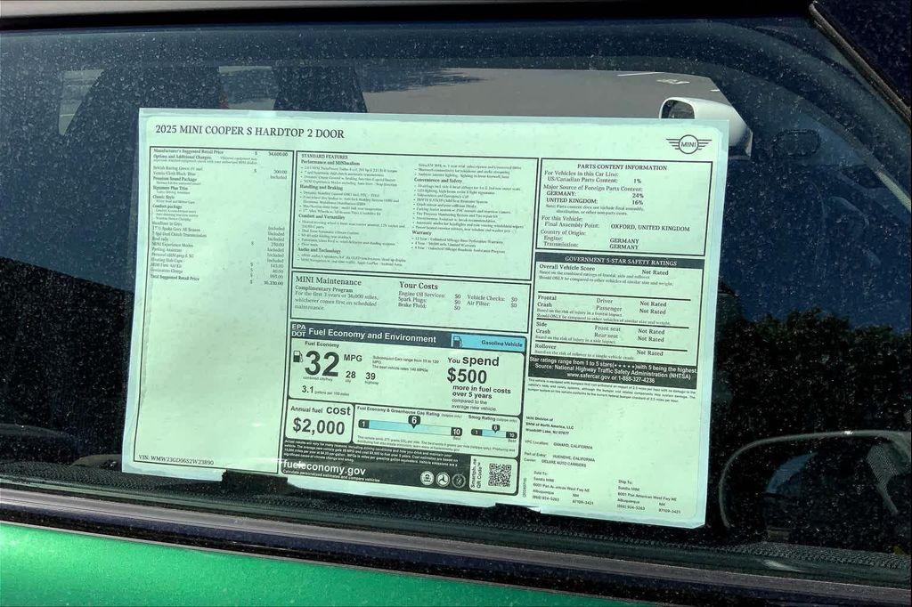new 2025 MINI Hardtop car, priced at $35,500