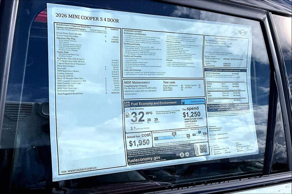 new 2026 MINI Hardtop car, priced at $39,055