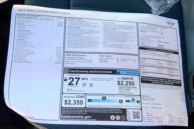 new 2025 MINI Countryman car, priced at $43,180