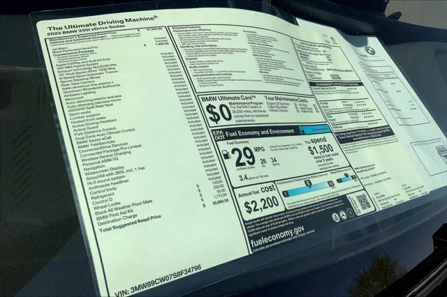 new 2025 BMW 330 car, priced at $50,895