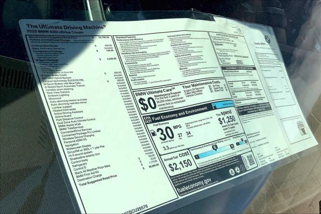 new 2025 BMW 430 car, priced at $58,060