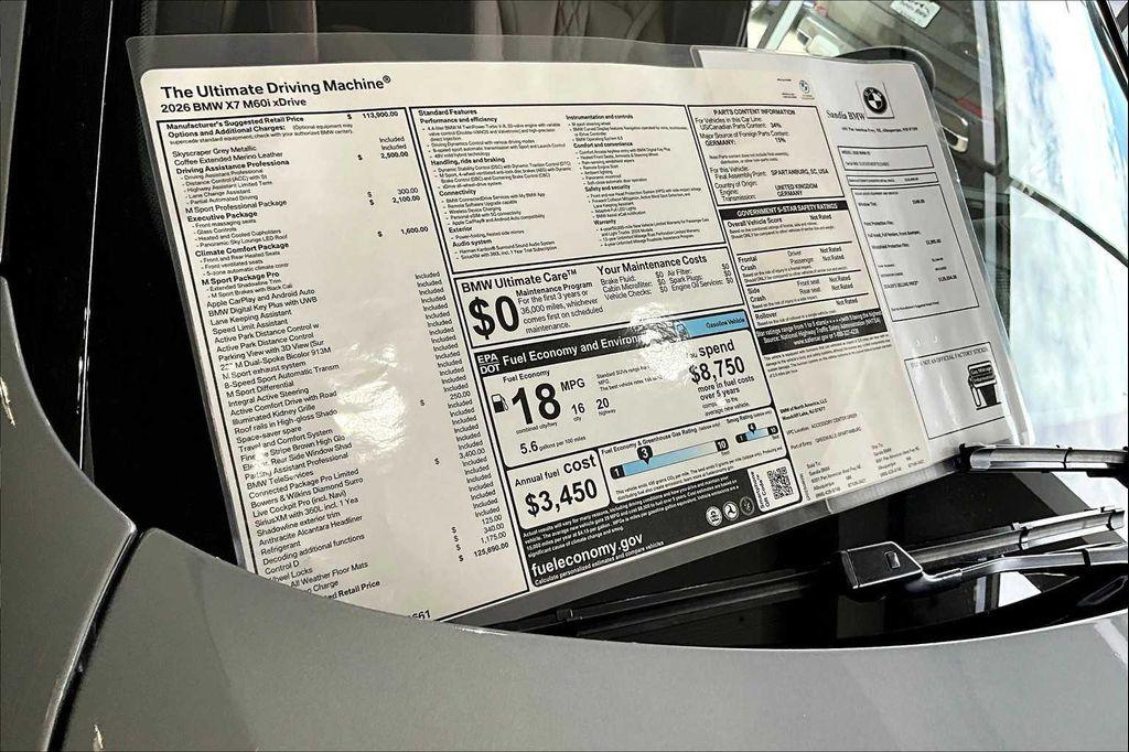 new 2026 BMW X7 car, priced at $125,690