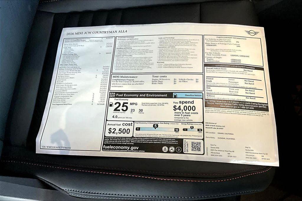 new 2026 MINI Countryman car, priced at $53,715