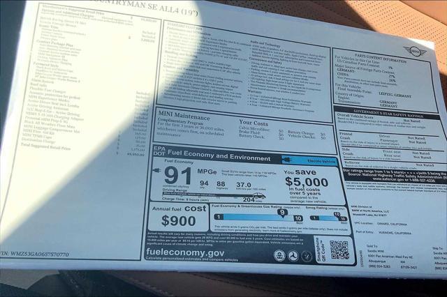 new 2025 MINI Countryman car, priced at $49,950