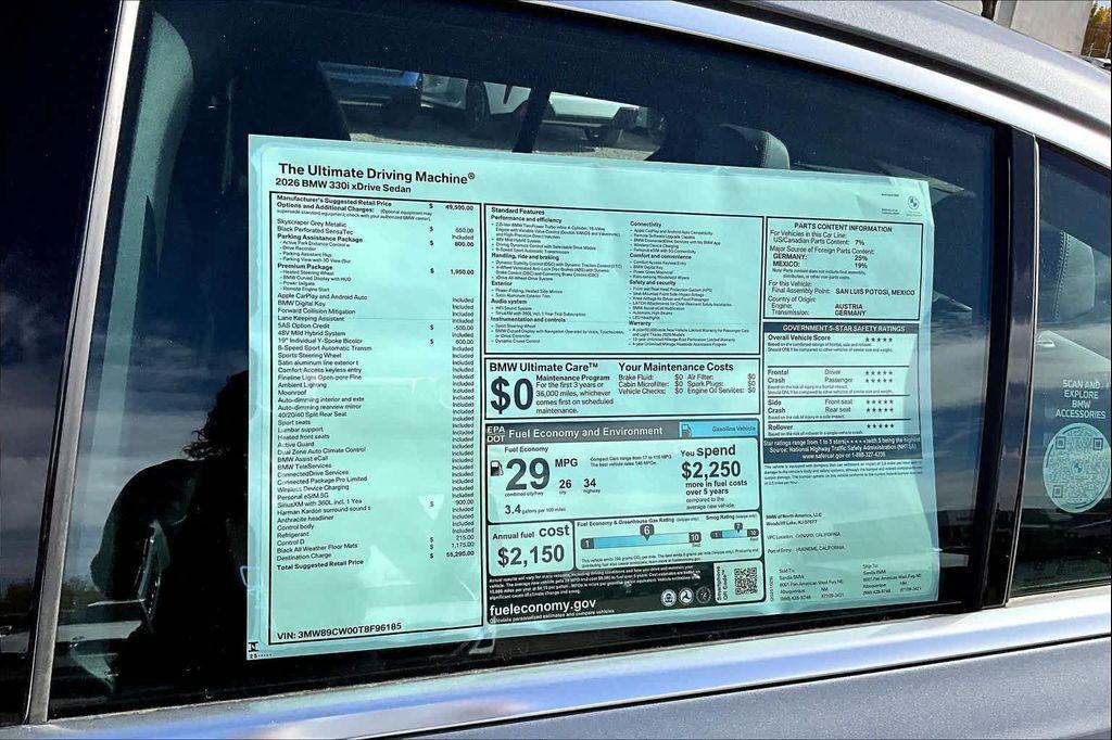 new 2026 BMW 330 car, priced at $55,290