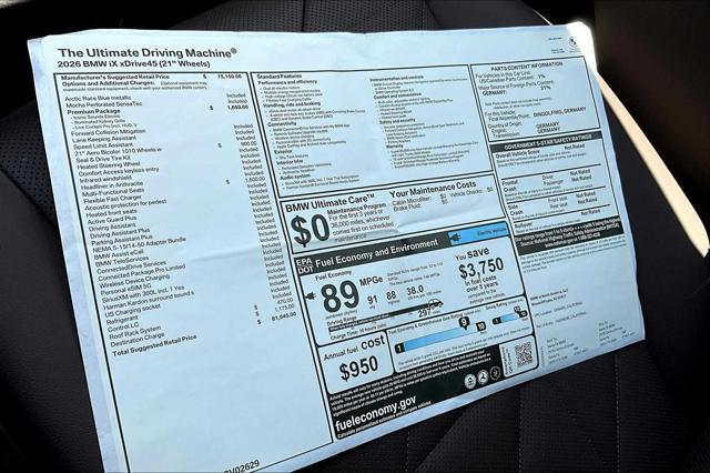 new 2026 BMW iX car, priced at $81,045
