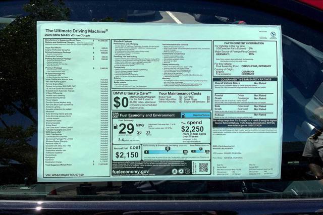 new 2026 BMW M440 car, priced at $71,975