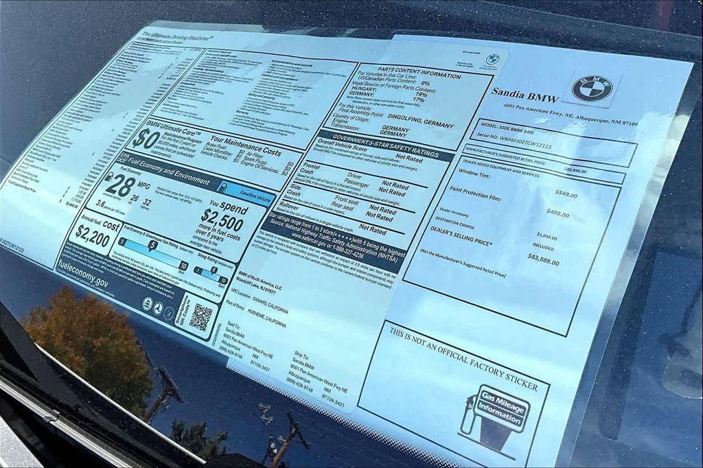 new 2026 BMW 540 car, priced at $82,840