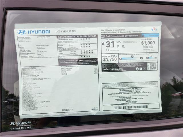 used 2024 Hyundai Venue car, priced at $20,988