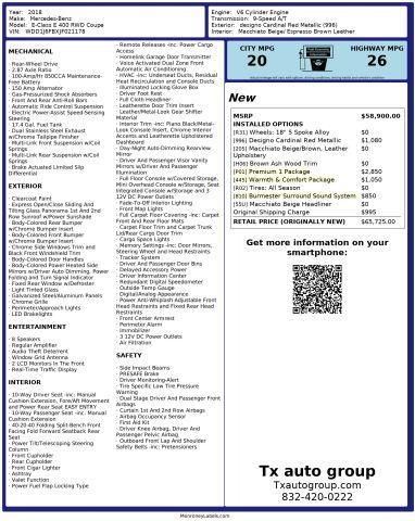 used 2018 Mercedes-Benz E-Class car, priced at $22,995