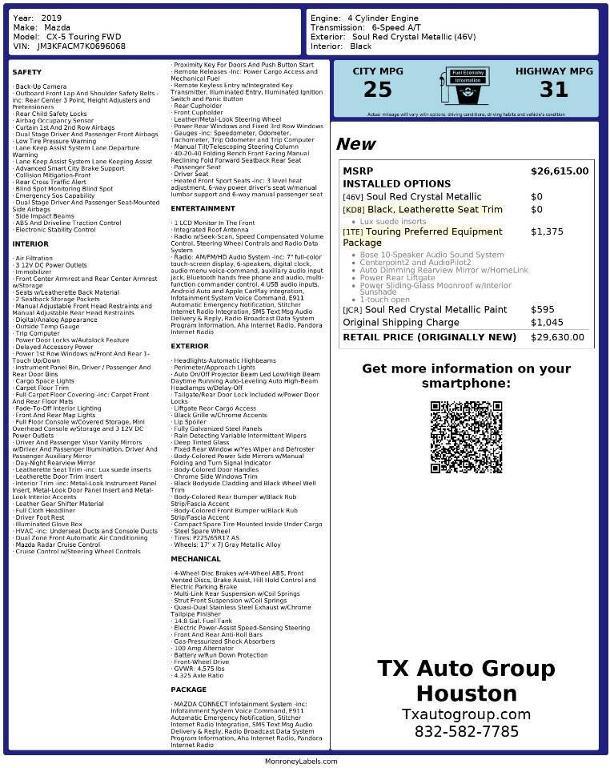 used 2019 Mazda CX-5 car, priced at $17,995