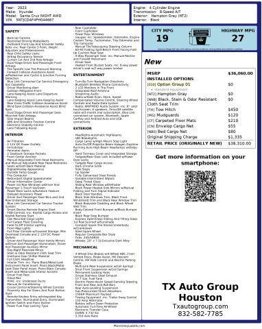 used 2023 Hyundai SANTA CRUZ car, priced at $25,333
