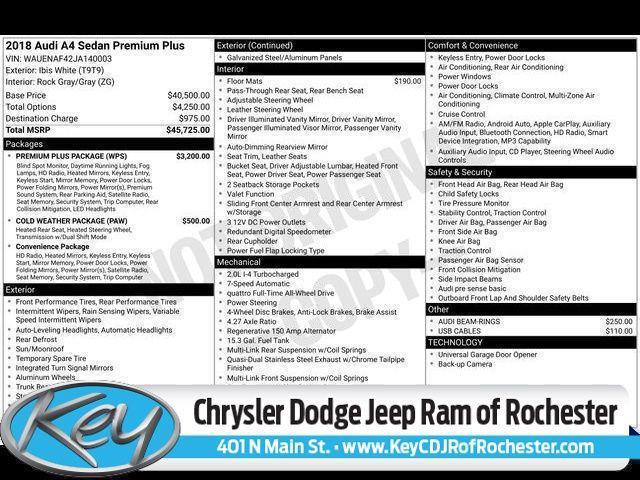 used 2018 Audi A4 car, priced at $14,989