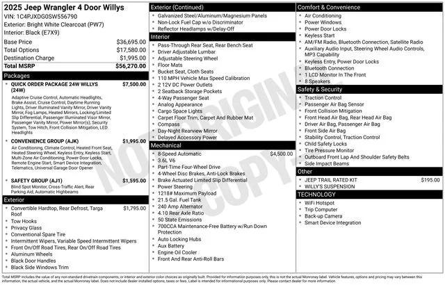 new 2025 Jeep Wrangler car, priced at $46,270