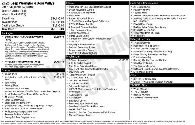 new 2025 Jeep Wrangler car, priced at $46,875