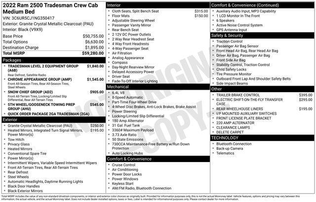 used 2022 Ram 2500 car, priced at $40,410