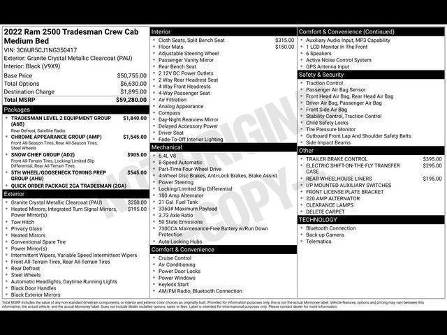 used 2022 Ram 2500 car, priced at $40,410