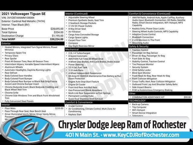 used 2021 Volkswagen Tiguan car, priced at $19,195