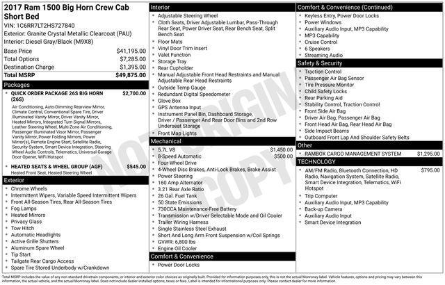 used 2017 Ram 1500 car, priced at $17,995