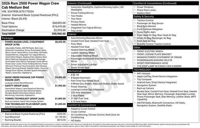 new 2026 Ram 2500 car, priced at $81,945
