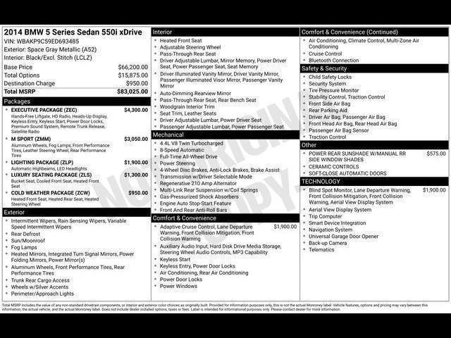 used 2014 BMW 550 car, priced at $14,500