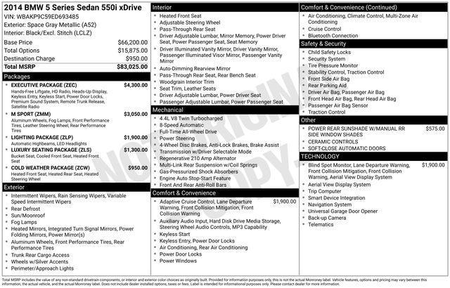 used 2014 BMW 550 car, priced at $14,500