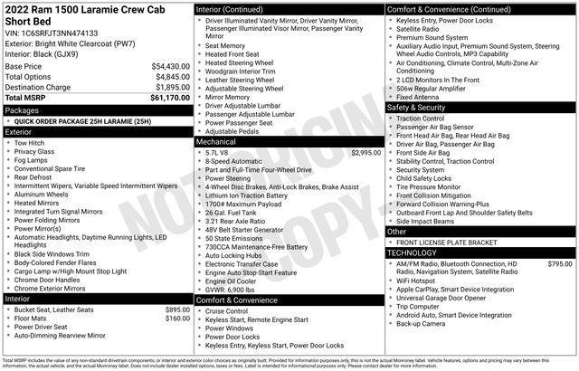 used 2022 Ram 1500 car, priced at $38,500