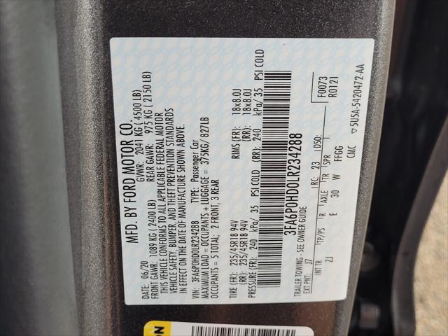 used 2020 Ford Fusion car, priced at $15,995