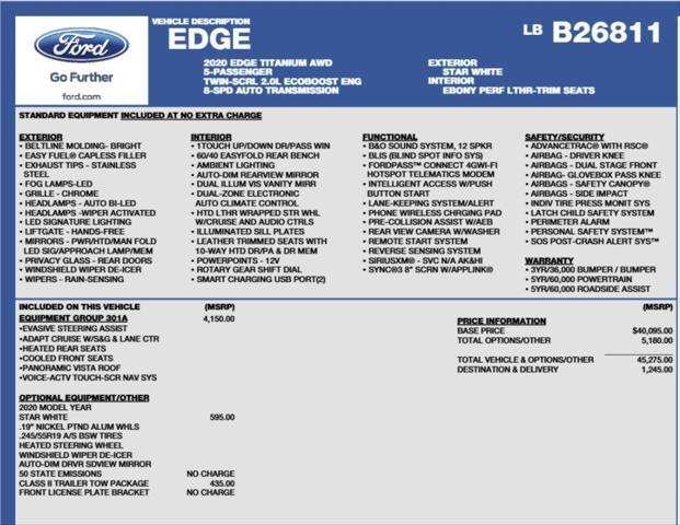 used 2020 Ford Edge car, priced at $19,995