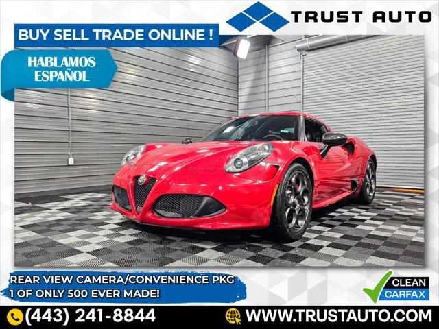 used 2015 Alfa Romeo 4C car, priced at $47,995