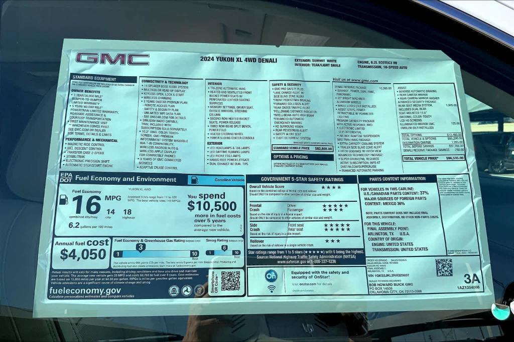 new 2024 GMC Yukon XL car, priced at $87,535