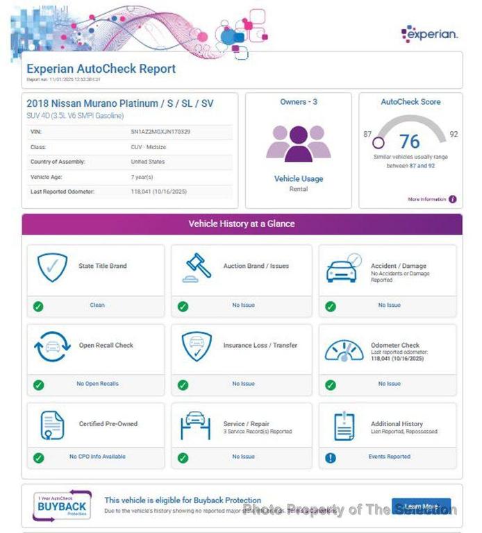 used 2018 Nissan Murano car, priced at $13,900