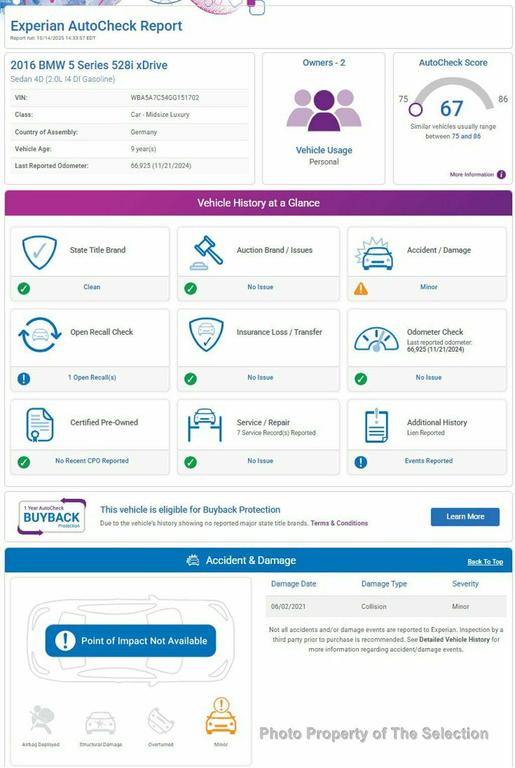 used 2016 BMW 528 car, priced at $13,900